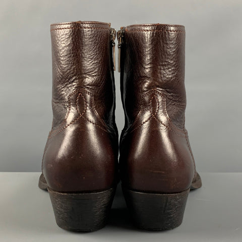 SAINT LAURENT Size 11 Brown Western Boots