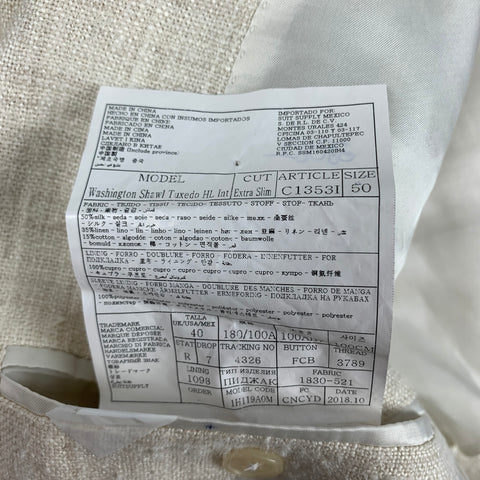 SUIT SUPPLY Size 40 Beige Textured Silk Blend Shawl Collar Sport Coat