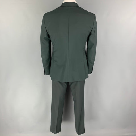 PRADA Size 40 Forest Green Wool Mohair Notch Lapel Suit