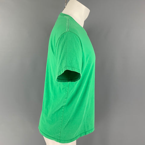 BIANCA CHANDON Size M Green Cotton Patch Pocket T-shirt