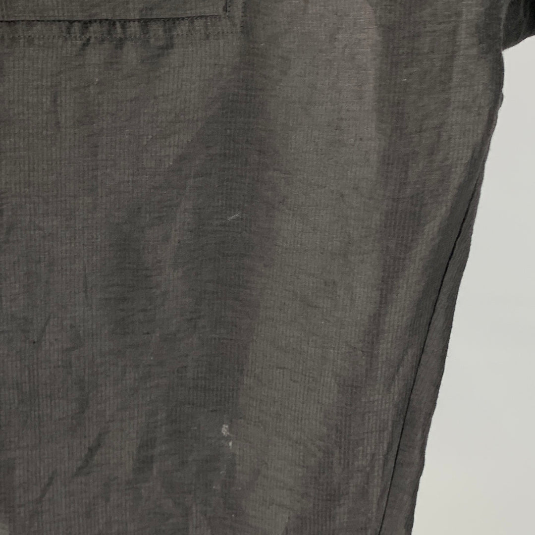 RICK OWENS SS23 Size 34 Black Textured Linen Nylon Drop-Crotch Casual Pants