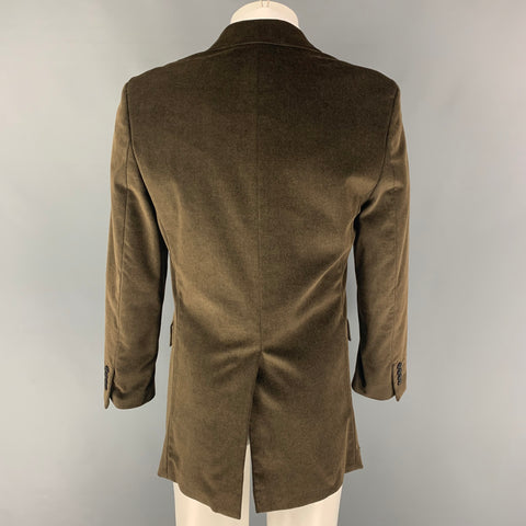 THEORY Size 40 Taupe Velvet Cotton Lyrca Notch Lapel Sport Coat