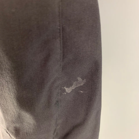 ACRONYM Talla L Pantalones casuales negros de poliéster liso con bragueta y cremallera