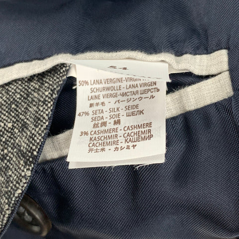 BRUNELLO CUCINELLI Size 44 Regular Grey Virgin Wool / Silk Peak Lapel Suit