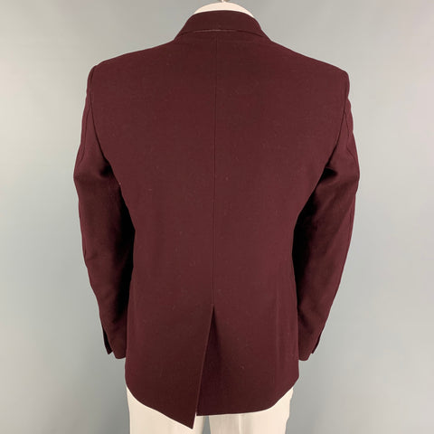 CoSTUME NATIONAL Size 42 Burgundy Wool Notch Lapel Sport Coat