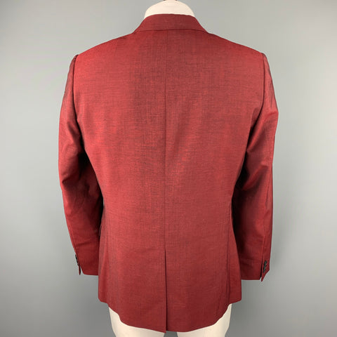 PS by PAUL SMITH Size 44 Burgundy Wool / Mohair Notch Lapel Sport Coat