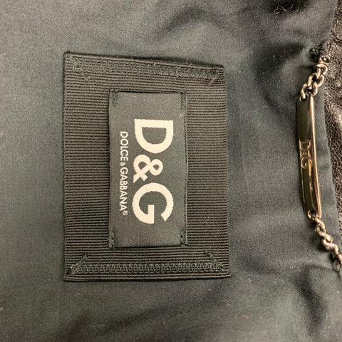D&amp;G by DOLCE &amp; GABBANA Taille 6 Veste ceinturée à double boutonnage en cuir noir