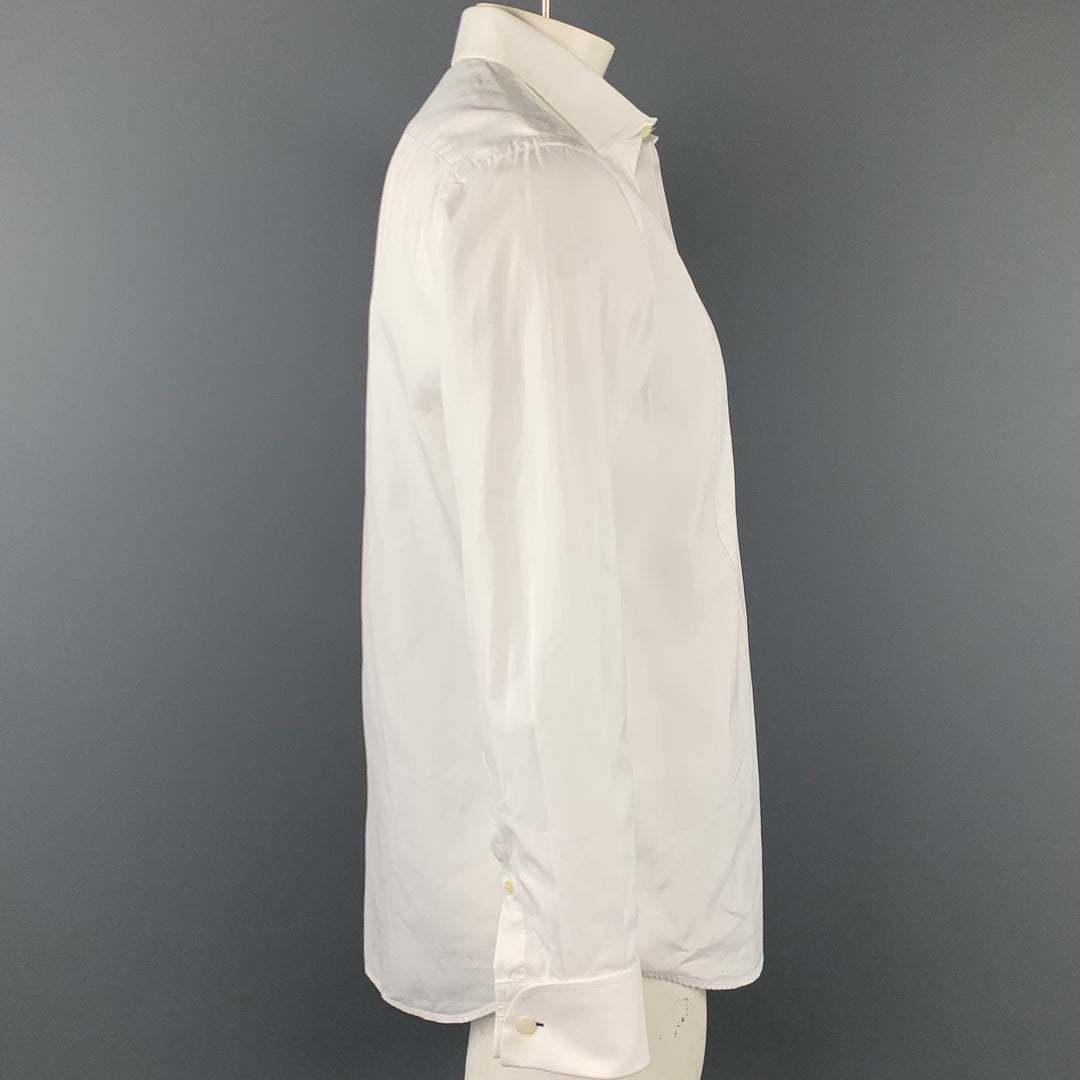 PAUL SMITH Camisa de manga larga con puño francés de algodón blanco talla L