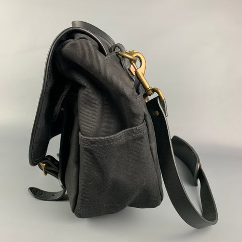 FILSON Black Mixed Fabrics Leather Canvas Messenger Bag