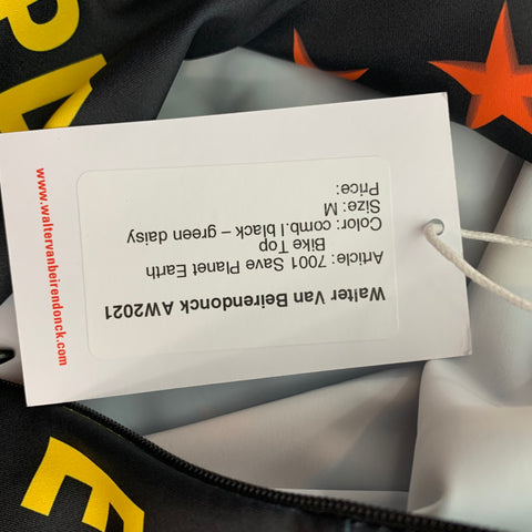 WALTER VAN BEIRENDONCK FW21 Size M Black Graphic Jersey Bike Top