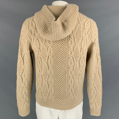 RRL by RALPH LAUREN Size L Khaki Knitted Wool Hooded Sweater