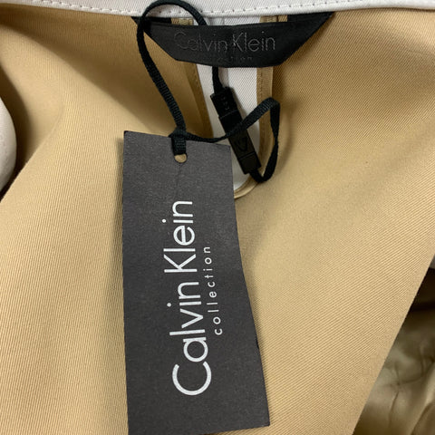 CALVIN KLEIN COLLECTION Size 40 Off White Cotton Notch Lapel Suit