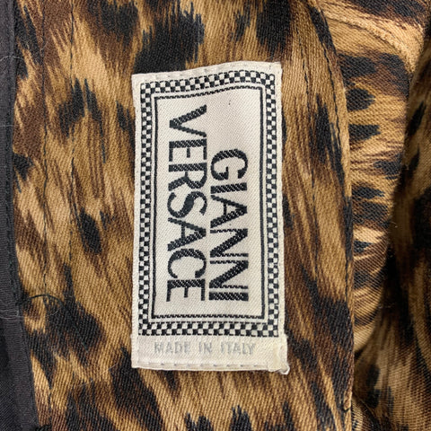 Vintage GIANNI VERSACE Size 36 Brown & Black Animal Print Wool Pleated Dress Pants