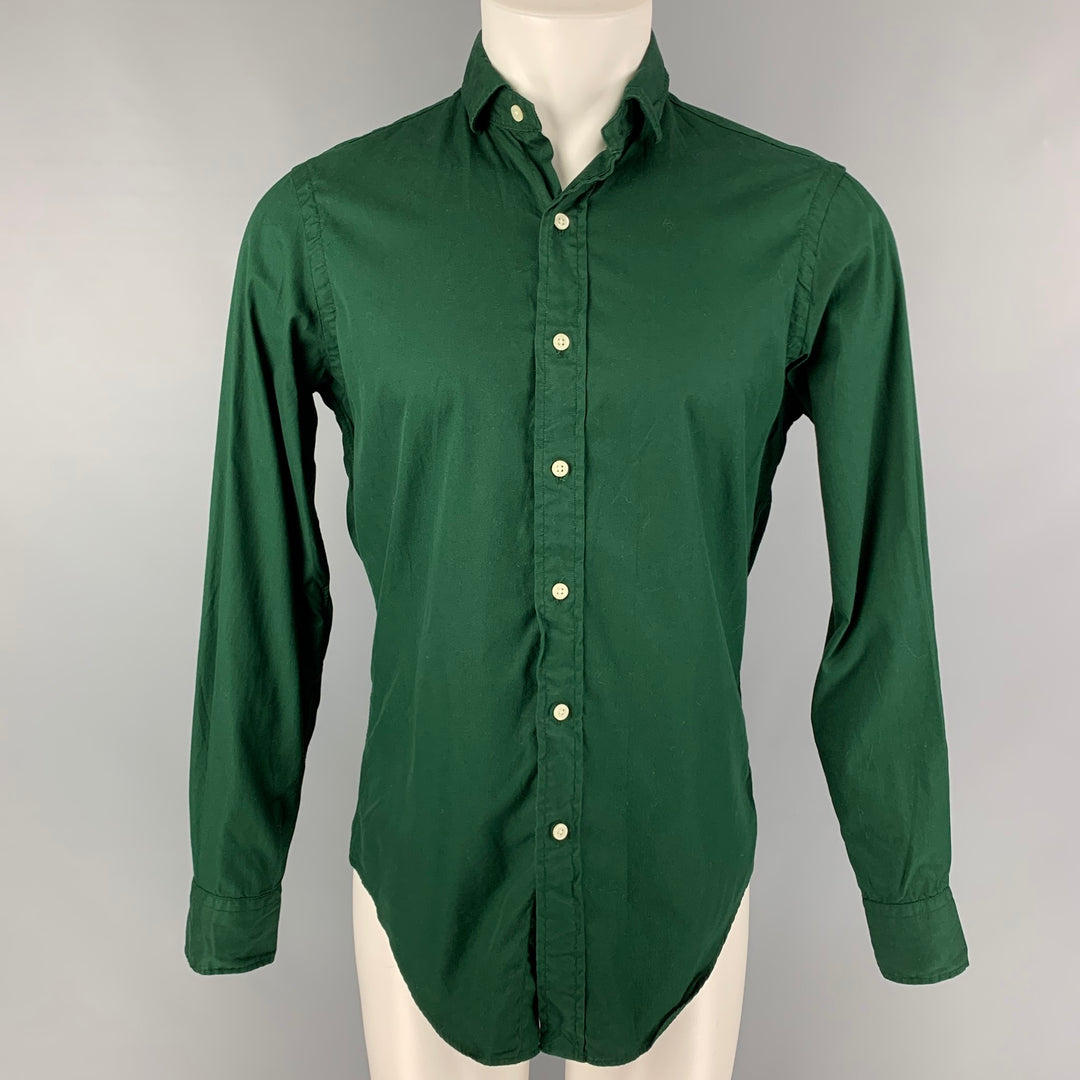 POLO by RALPH LAUREN Size S Forest Green Cotton Button Up Long Sleeve Shirt