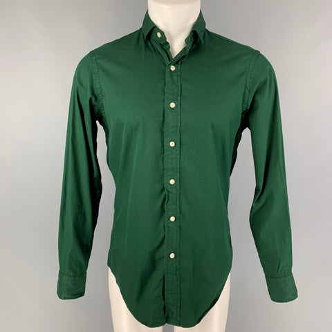 POLO by RALPH LAUREN Size S Forest Green Cotton Button Up Long Sleeve Shirt
