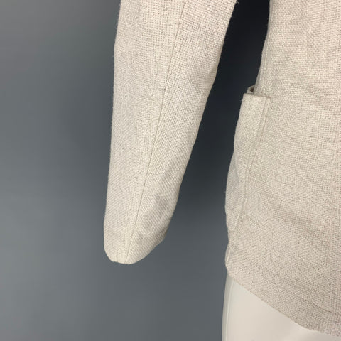 GIORGIO ARMANI Size 36 Off White Woven Viscose Blend Sport Coat
