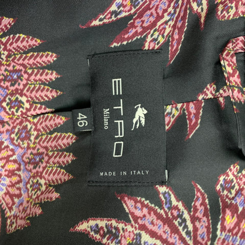 ETRO Taille 36 Veste à revers cranté en laine métallisée noire