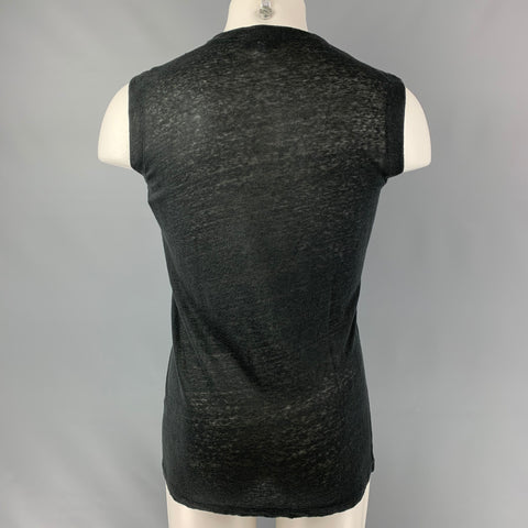 IRO Tissa Taille XS Débardeur sans manches en lin blanc uni