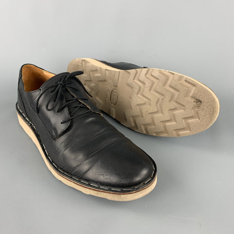 MAISON MARTIN MARGIELA Size 11 Black Leather Crepe Sole Lace Up