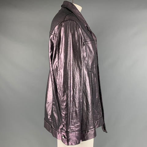 ECKHAUS LATTA Size L Purple Metallic Cotton Lycra Buttoned Jacket