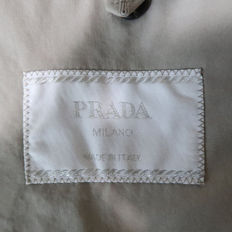 PRADA 44 Regular Light Grey Solid Cotton Notch Lapel  Sport Coat