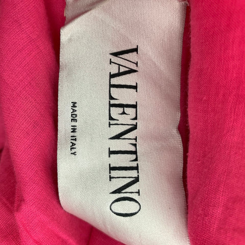 VALENTINO Vestido de manga corta con encaje de nailon y algodón rosa talla 4