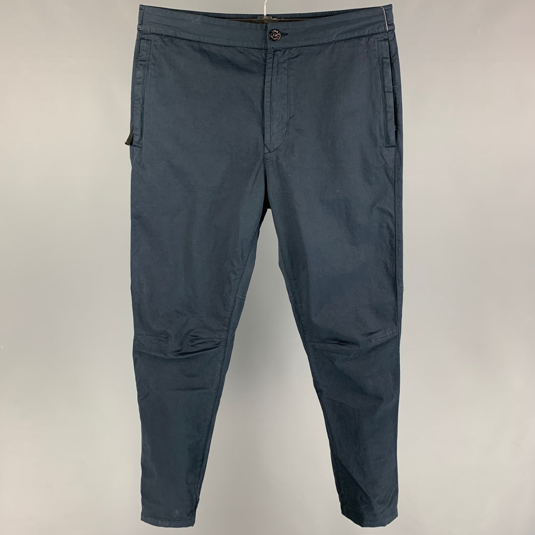 STONE ISLAND Size 33 Navy Cotton Blend Slim Fit Type RE-T Casual Pants