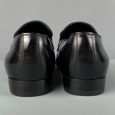 DIOR HOMME Size 10.5 Black Leather Penny Loafers