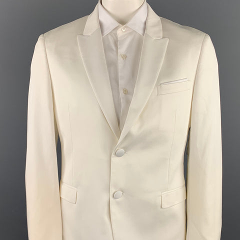 NEIL BARRETT Size 42 White Tencel Blend Peak Lapel Sport Coat