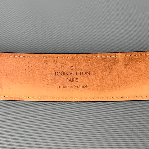 LOUIS VUITTON Size 38 Black Textured Epi Leather Belt