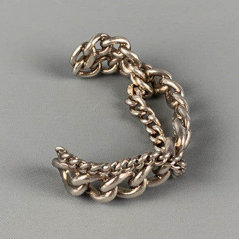 GAULTIER Silver Chain Link Metal Cuff Bracelet