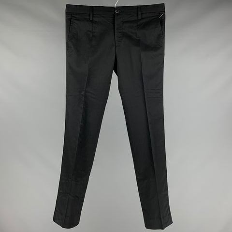 DOLCE &amp; GABBANA Taille 32 Pantalon de costume de smoking en mélange de viscose noire