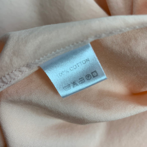 TODD SNYDER Size M Peach Pleated Cotton Nehru Collar Long Sleeve Shirt