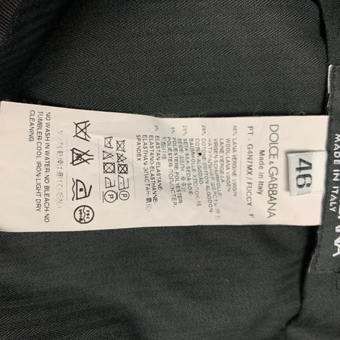 DOLCE & GABBANA Size 30 Navy Wool Blend Tuxedo Dress Pants