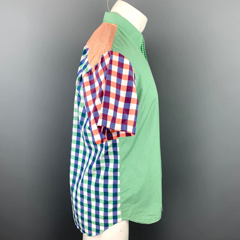 COMME des GARCONS SHIRT Size M Multi-Color Checkered Cotton Short Sleeve Shirt