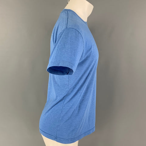 ZEGNA SPORT Size M Blue Graphic Cotton Polyester Crew-Neck T-shirt