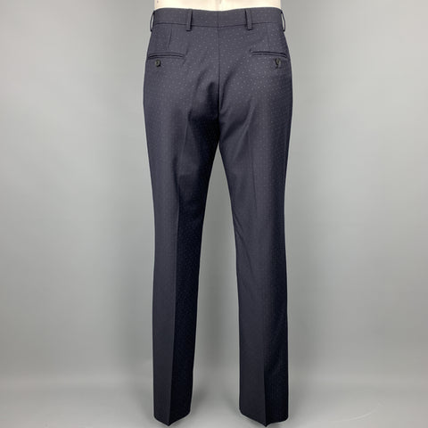 PAUL SMITH Size 42 Regular Navy Dots Wool Notch Lapel Suit