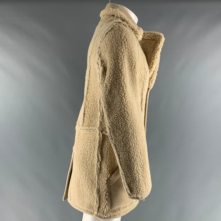 MAISON MARTIN MARGIELA Size S Beige Solid Faux Fur Coat