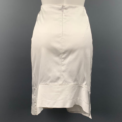ALTUZARRA Taille 10 Jupe crayon en mélange d’acétate de satin blanc