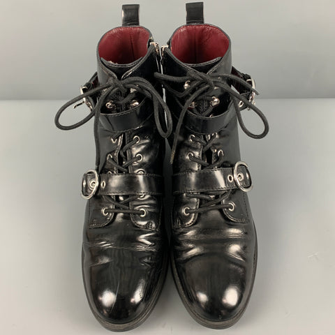 MARC JACOBS Size 9 Black Patent Leather Side Zipper Boots
