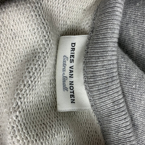 DRIES VAN NOTAN Talla XS Jersey de cinta negra con cuentas de algodón gris y negro