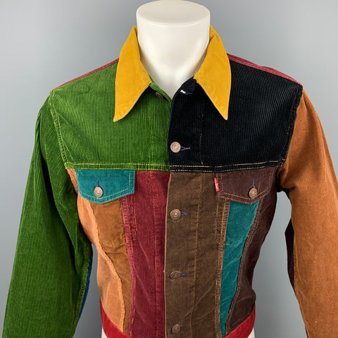 LEVI'S VINTAGE CLOTHING Big E Size M Size M Multi-Color Corduroy Color Block Trucker Jacket