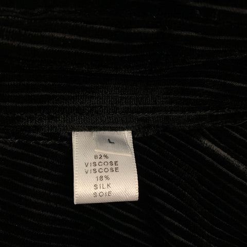 ARMANI COLLEZIONI Size L Black Pinstripe Viscose Silk Long Sleeve Shirt