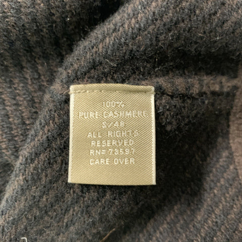 RAFFI Size S Black & Brown Striped Cashmere Sweater