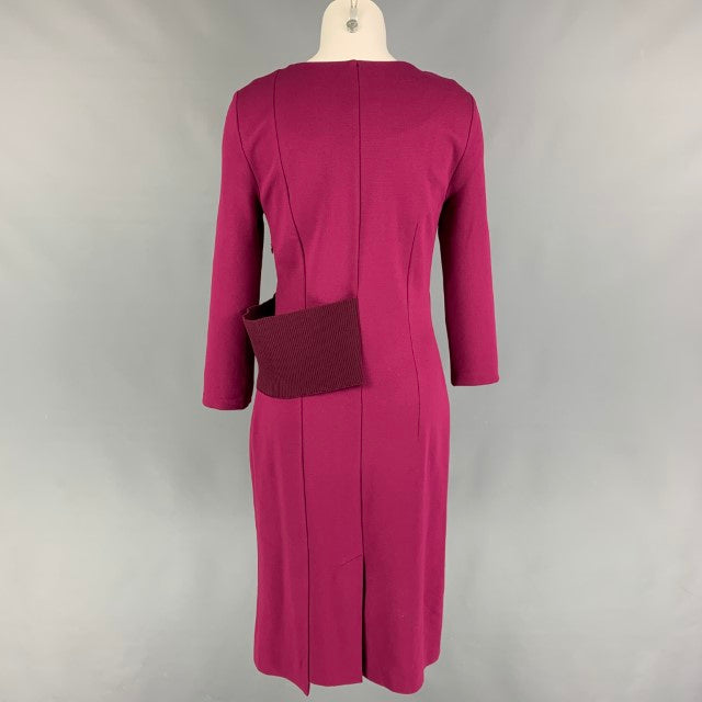 MAISON MARTIN MARGIELA Size 4 Raspberry Viscose Blend Fitted Cocktail Dress
