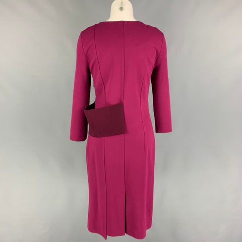 MAISON MARTIN MARGIELA Vestido de cóctel ajustado en mezcla de viscosa frambuesa talla 4