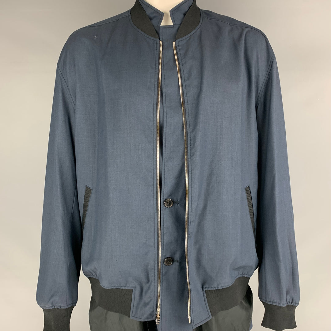 3.1 PHILLIP LIM Veste zippée en laine marine taille XL