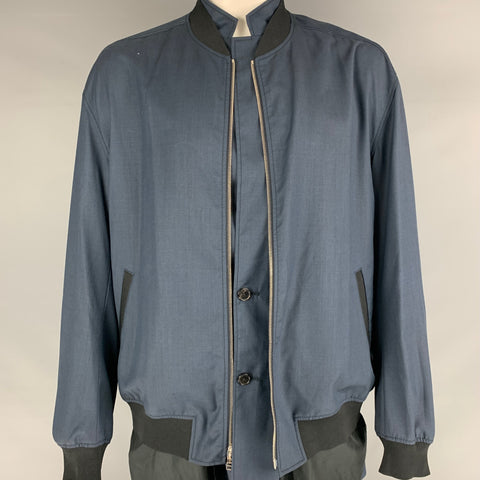 3.1 PHILLIP LIM Size XL Navy Wool Zip Up Jacket