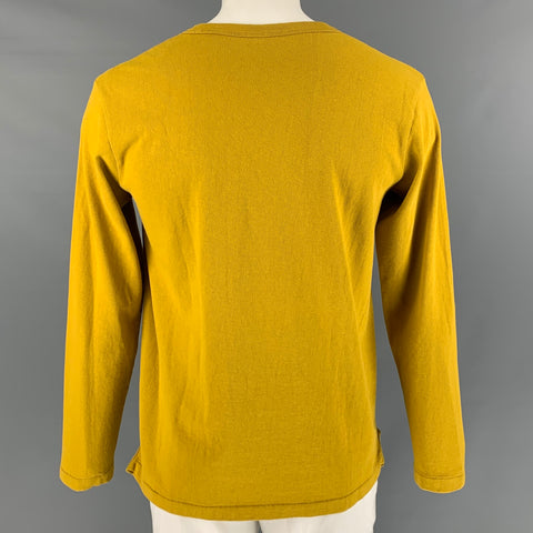 CHAMPION Jersey de algodón con cuello redondo y gráfico mostaza talla L