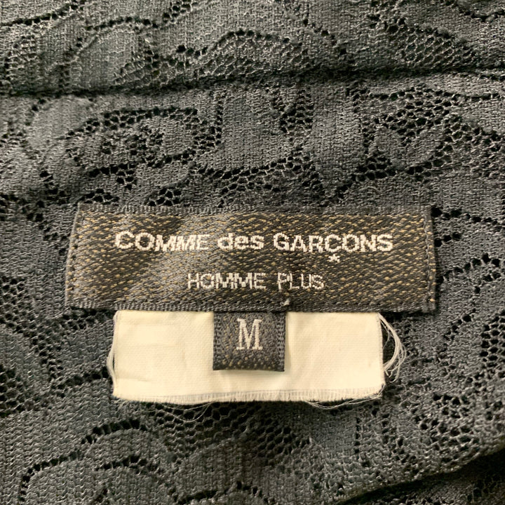 COMME des GARCONS HOMME PLUS Size M Black Lace Polyester Long Sleeve Shirt